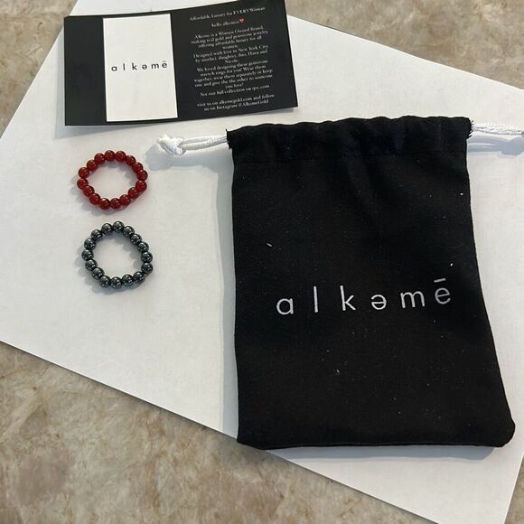 Gem Stone Beaded Stack Rings NEW - Picture 2 of 4